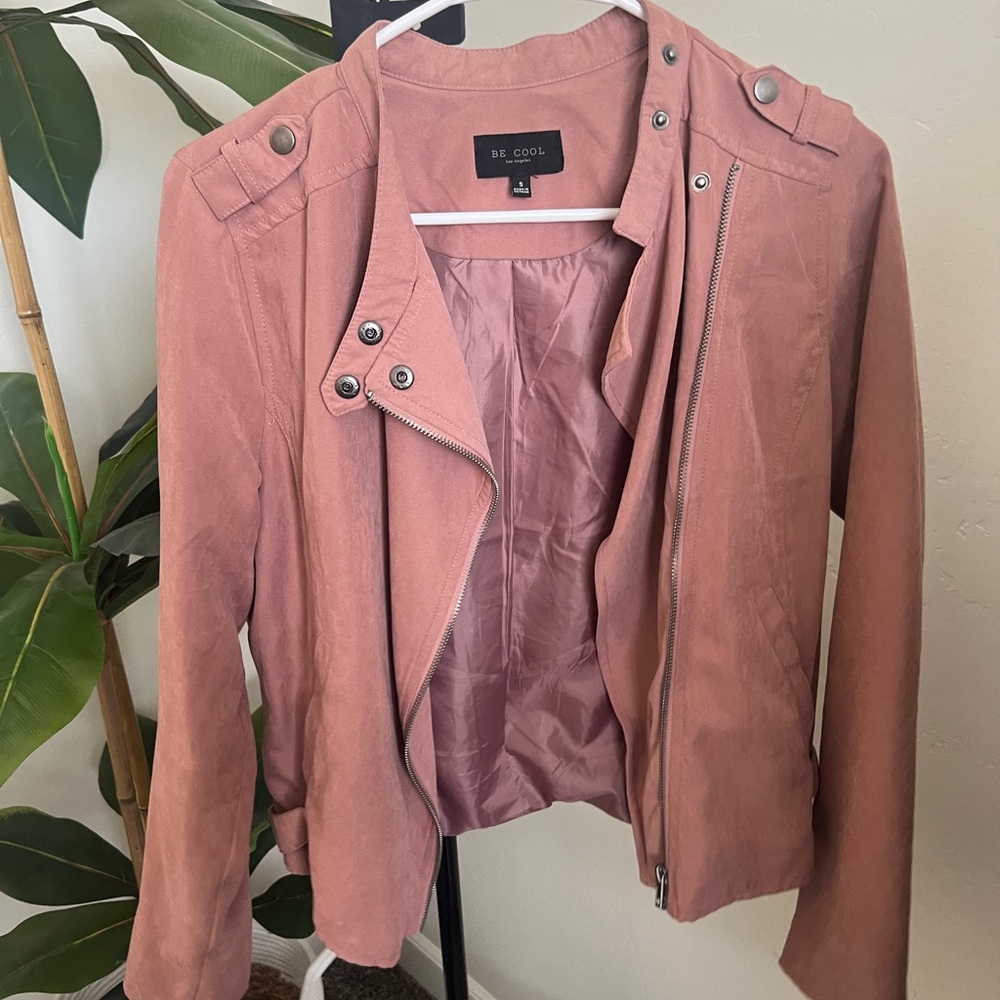 BE COOL Women's Mauve Leather Jacket